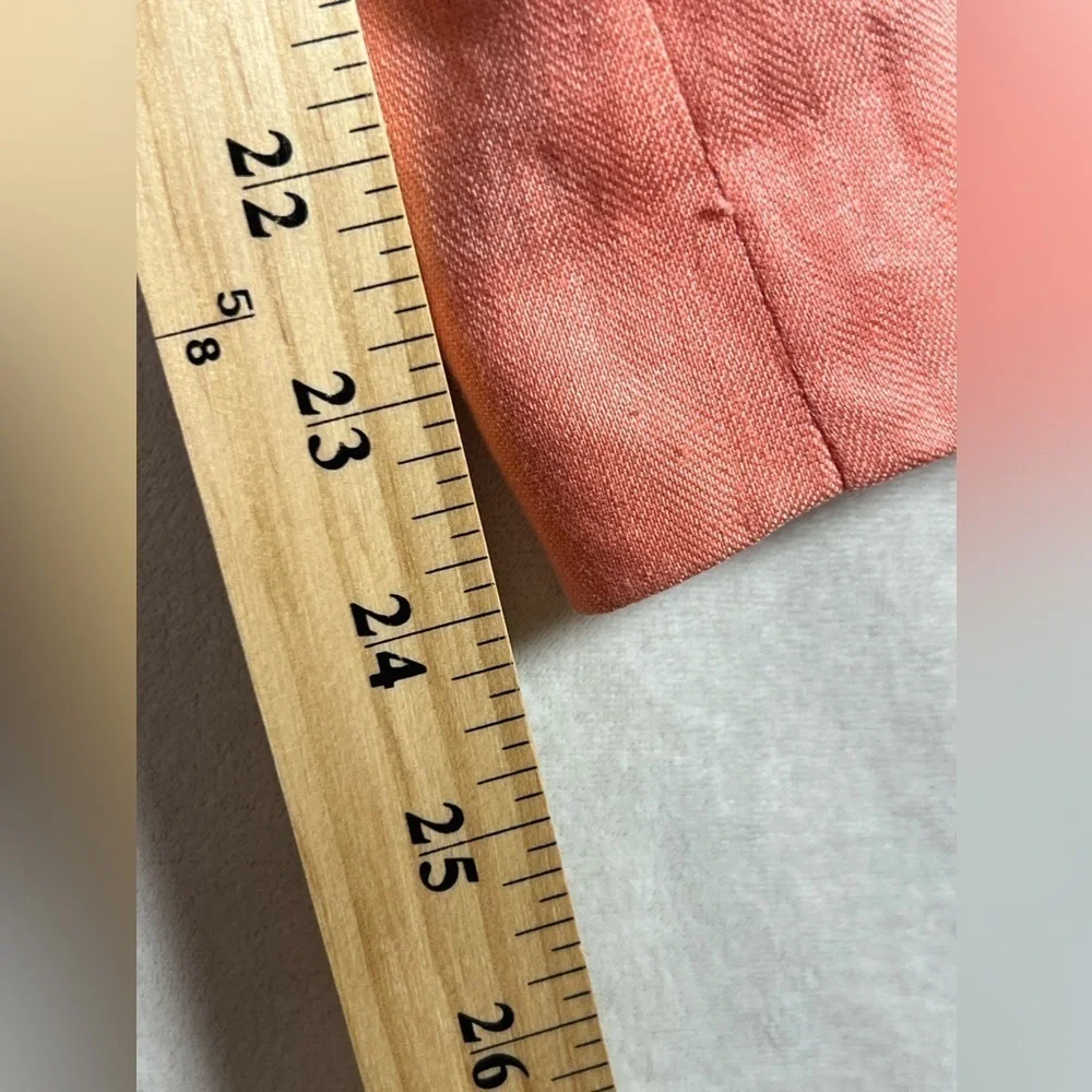 J Crew Size 4 Coral 100% Linen Woman’s Blazer Sport Coat Chic Lightweight Pastel